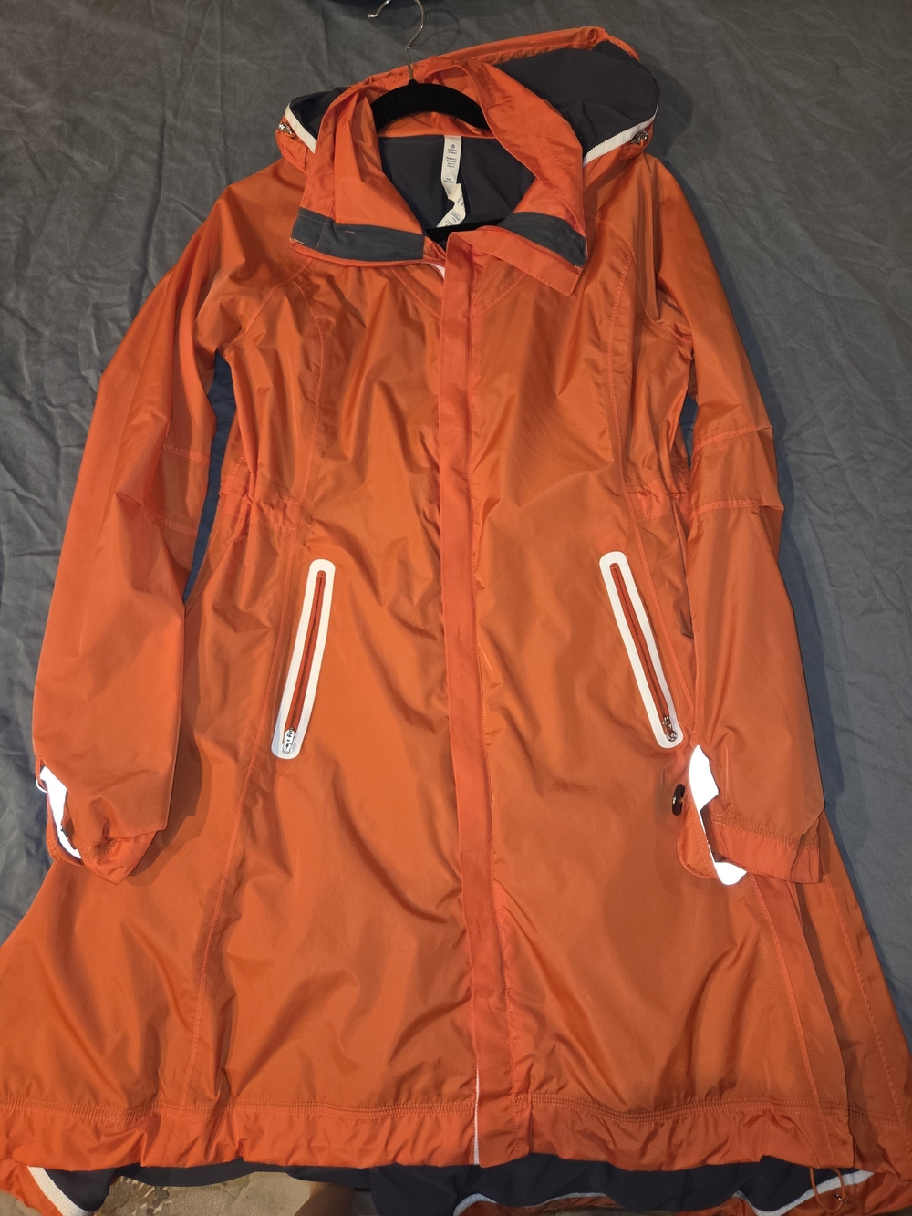 lululemon athletica Bright Orange Hooded Rain Trench